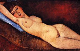 Reclining Nude on a Blue Cushion, Amedeo Modigliani